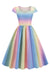 Regenbogenkleid im Vintage-Stil der 50er Jahre