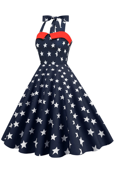 50er Jahre Vintage Kleid mit Sternmuster