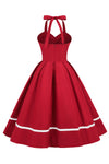 Vintage 50er Jahre Pin-Up-Kleid mit V-Ausschnitt