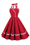 Vintage 50er Jahre Pin-Up-Kleid mit V-Ausschnitt