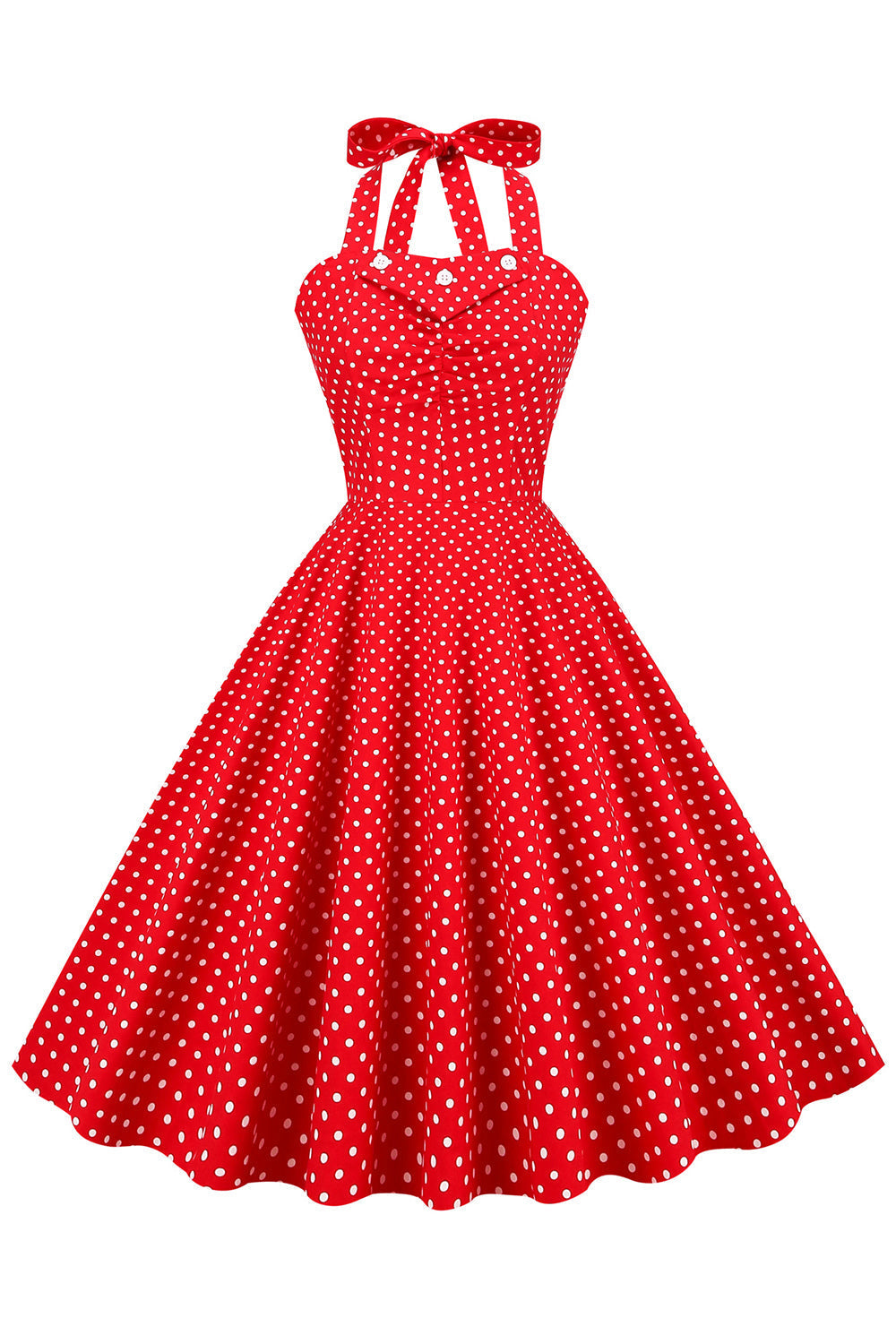 Vintage 50er Jahre Rotes Polka Dot Kleid