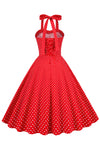 Vintage 50er Jahre Rotes Polka Dot Kleid