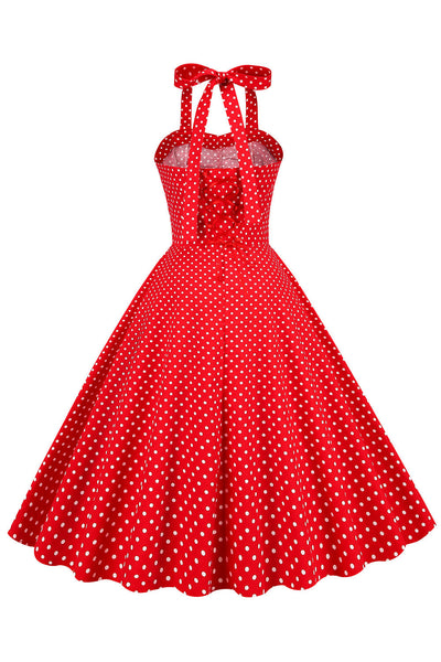 Vintage 50er Jahre Rotes Polka Dot Kleid