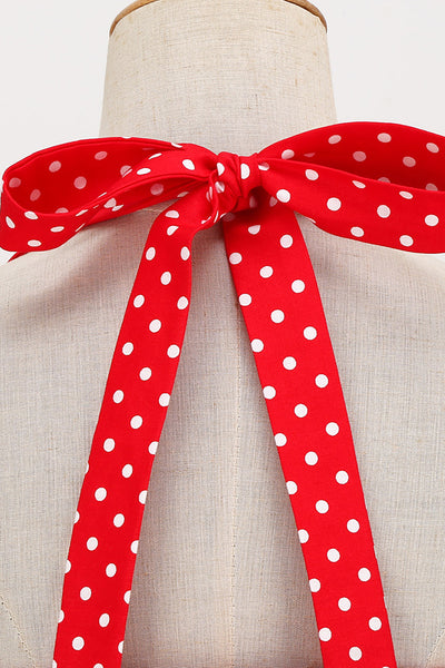 Vintage 50er Jahre Rotes Polka Dot Kleid