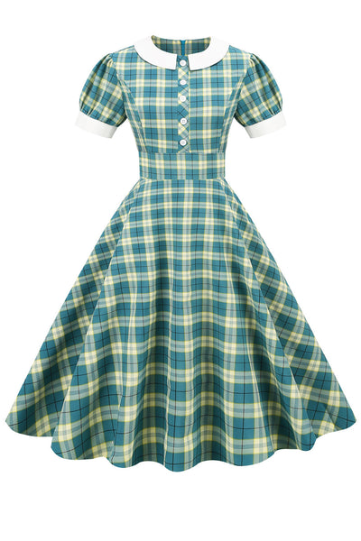 Vintage Kariertes Kleid