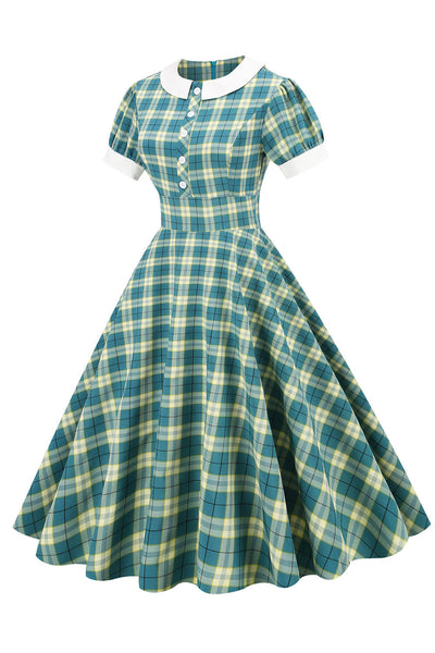 Vintage Kariertes Kleid