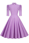 Lila Vintage-Kleid mit halben Ärmeln