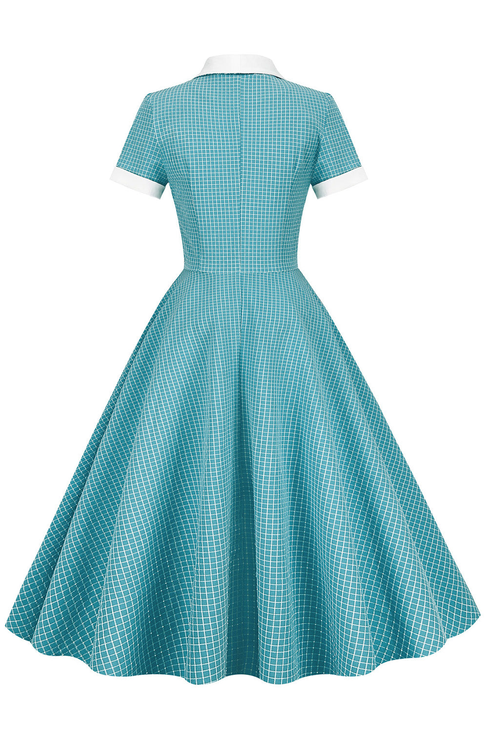 Vintage kariertes Schalkragenkleid