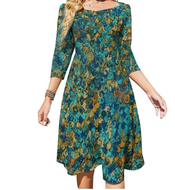 Kurzes 70er-Jahre-Cocktailkleid