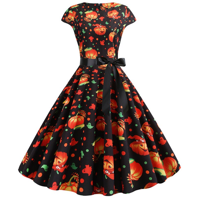 Kürbis-Rockabilly-Kleid