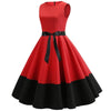 Rotes und schwarzes Rockabilly-Kleid