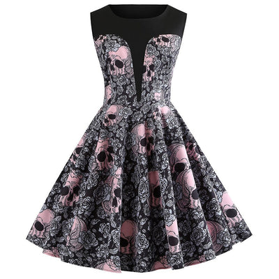 Totenkopf-Rockabilly-Kleid