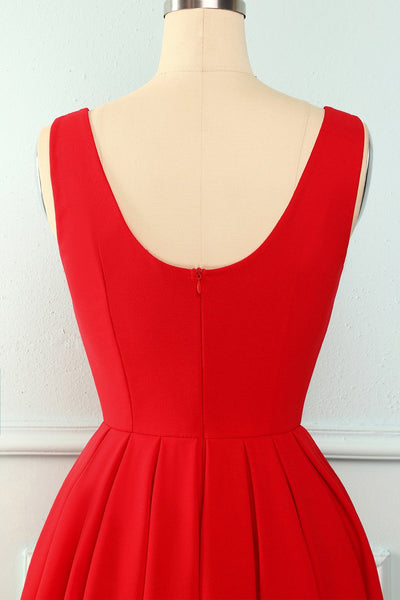 Vintage rotes Rüschenkleid