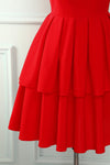 Vintage rotes Rüschenkleid