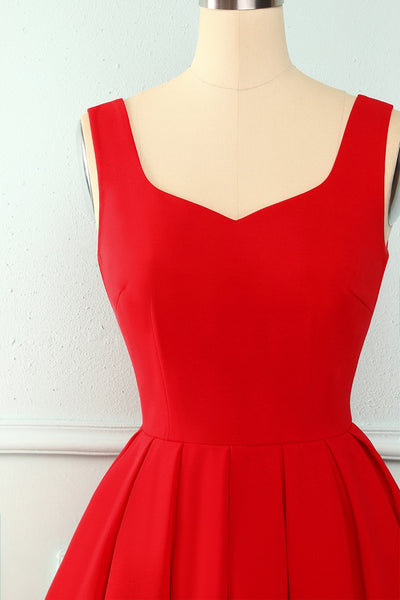 Vintage rotes Rüschenkleid