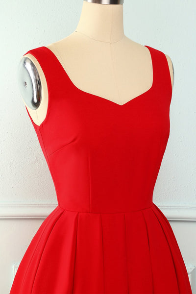 Vintage rotes Rüschenkleid