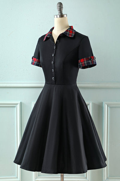 Vintage-Kleid mit Umlegekragen