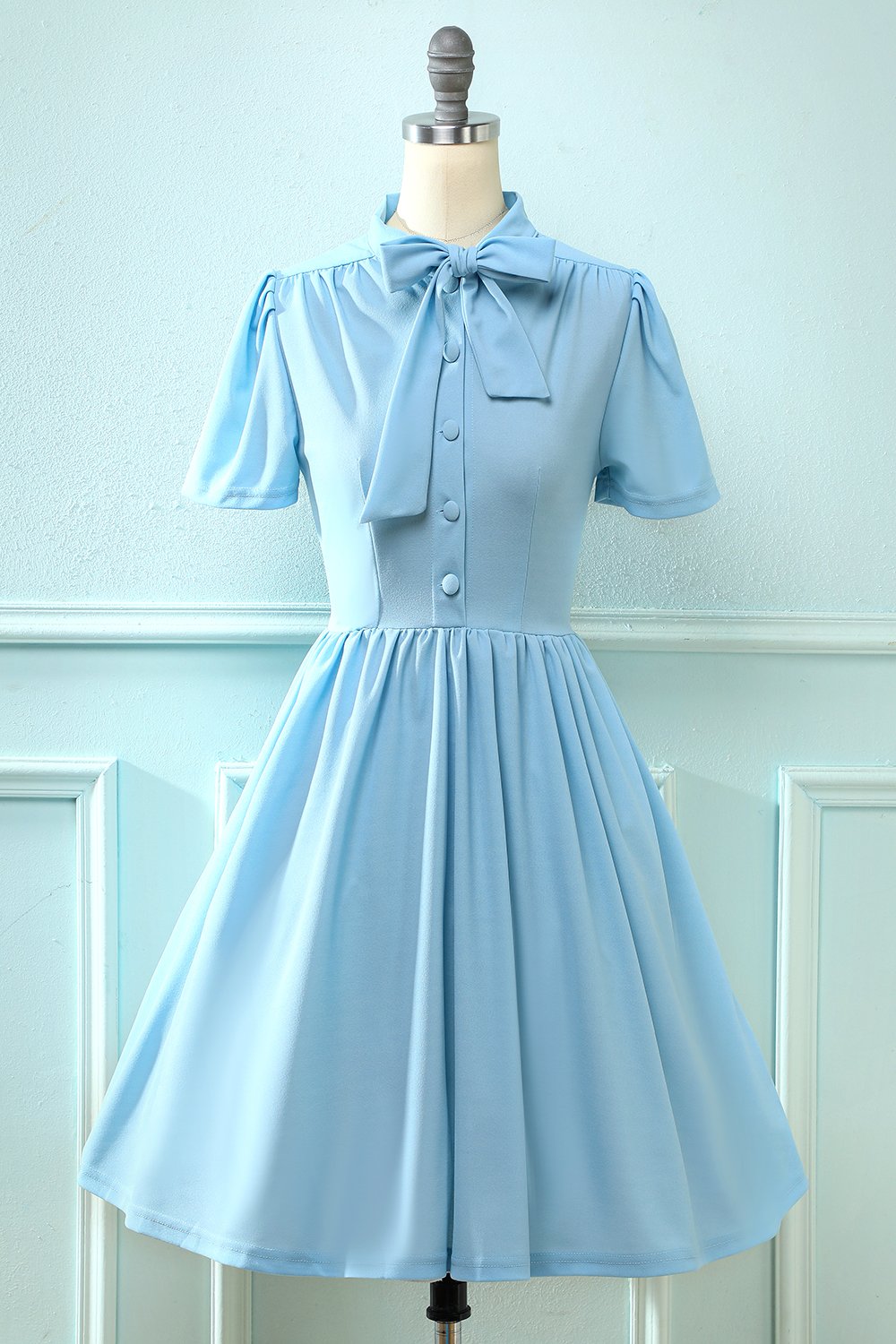 50er Jahre Vintage Blaues Kleid