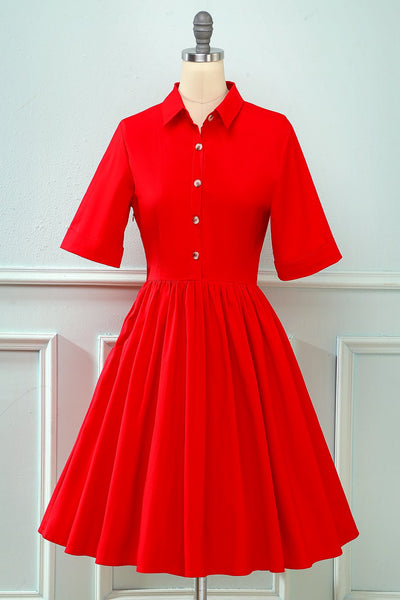 50er Jahre Vintage Faltenkleid