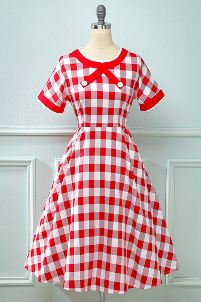 Vintage-Kleid mit Karomuster