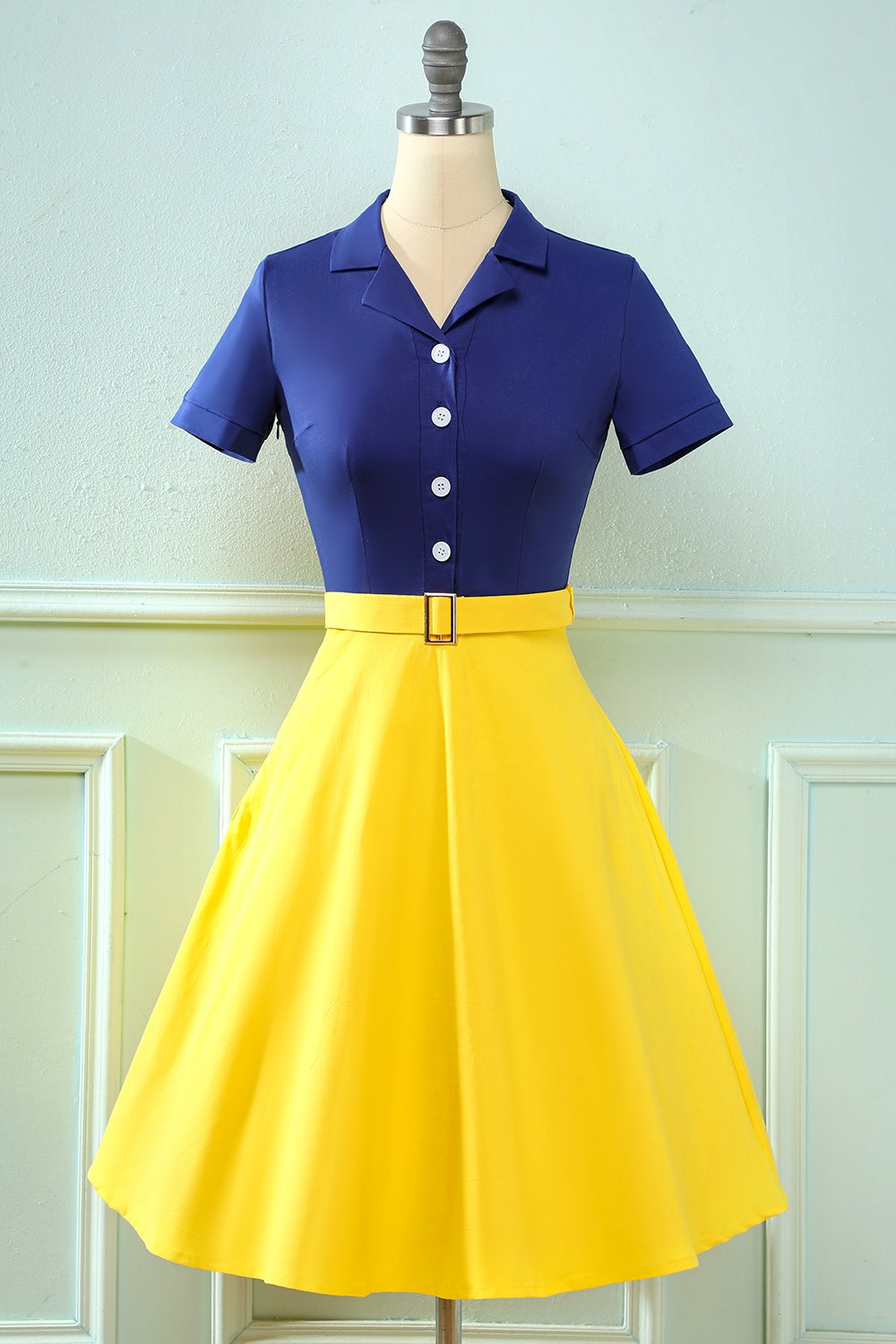 Vintage Trapezkleid Reverskragen