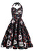 Vintage-Halloween-Kleid mit Totenkopfmuster