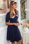 Vintage Polka Dot Halbarmkleid