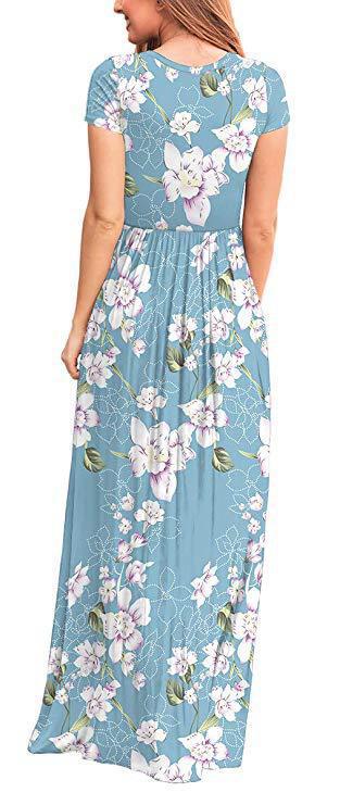 Peace and Love 70er Jahre Himmelblaues Blumenkleid