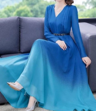 40er Jahre Vintage Blaues Kleid