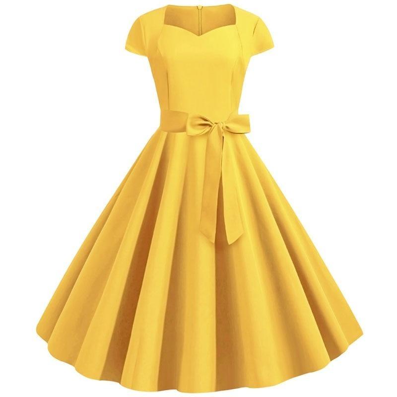 Gelbes Vintage 50er Jahre Kleid