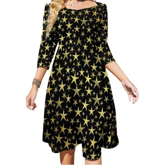 Damenkleid im Vintage-Chic der 70er Jahre