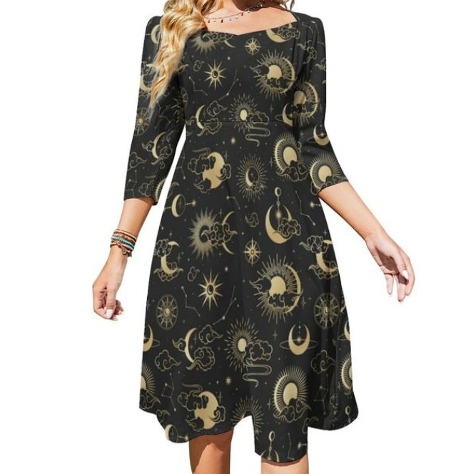 Rückenfreies Vintage-Kleid für Damen im Stil der 70er Jahre