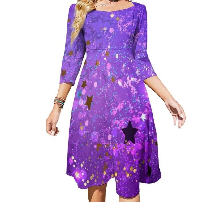 Lila Kleid für Damen, Jahr 70, Vintage-Smaragd