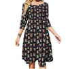 Damenkleid mit 70er-Jahre-Vintage-Print