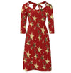 Rotes Vintage-Kleid im Stil der 70er Jahre für Damen
