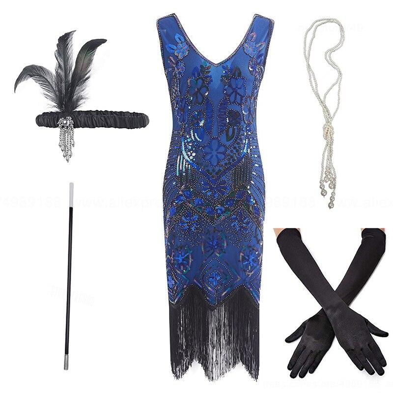 Gatsby 1920er Partykleid Blau