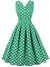 Kleines grünes Polka Dot Kleid aus den 50er Jahren