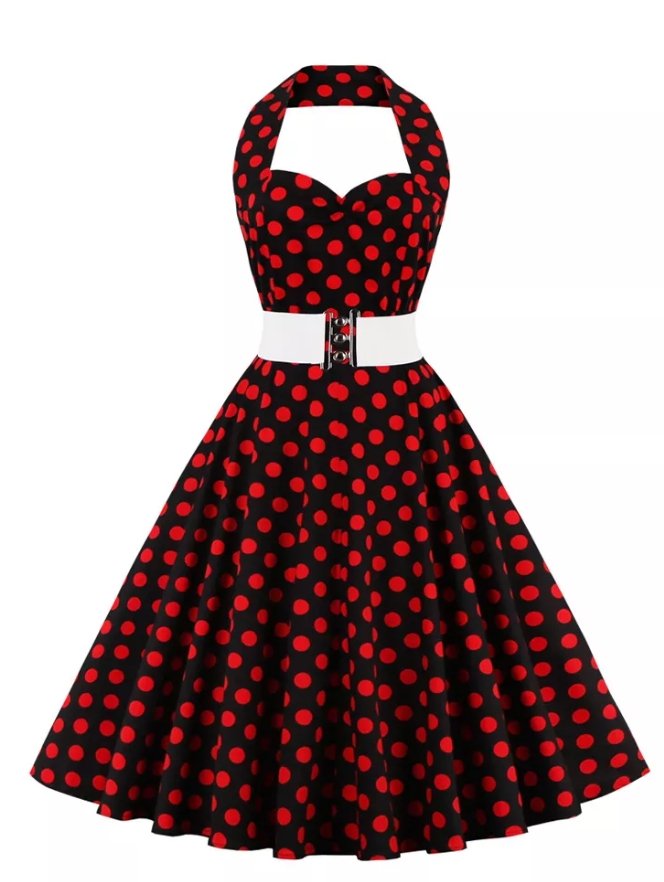 Retro 50er Jahre Polka Dot Kleid