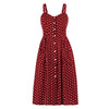 60er Jahre Polka Dot Kleid Burgund