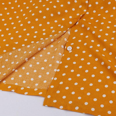 60er Jahre Polka Dot Kleid Gelb