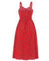 60er Jahre Polka Dot Kleid Rot