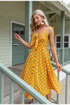 Vintage Gelbes Polka Dot Kleid