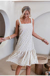 Schwarz-weißes Vintage-Polka-Dot-Kleid