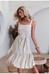 Schwarz-weißes Vintage-Polka-Dot-Kleid