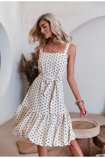 Schwarz-weißes Vintage-Polka-Dot-Kleid