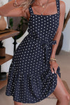 Schwarz-weißes Vintage-Polka-Dot-Kleid