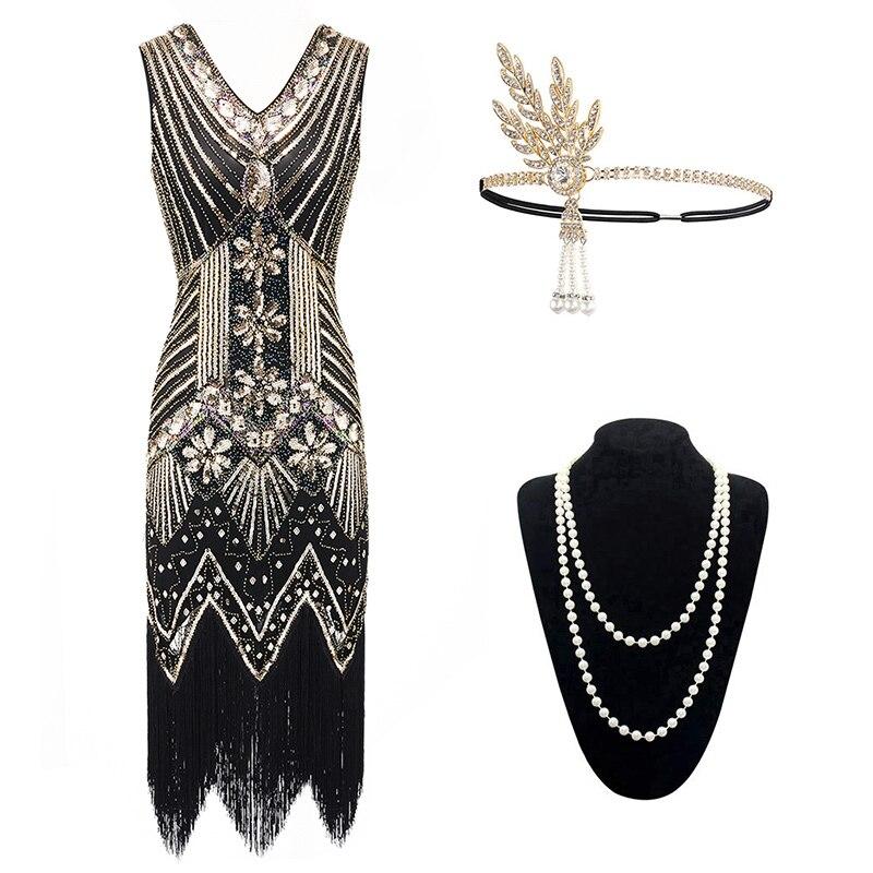 Gatsby Gold 20er Jahre Kleid