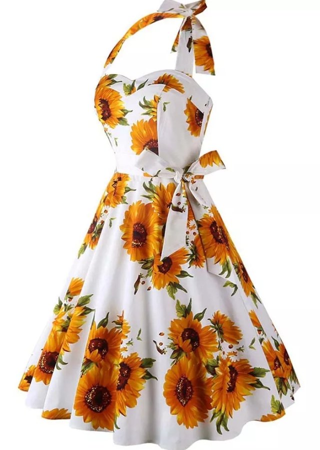 50er-Jahre-Kleid mit Sonnenblumen