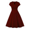 Burgunderfarbenes 50er-Jahre-Cache-Coeur-Kleid