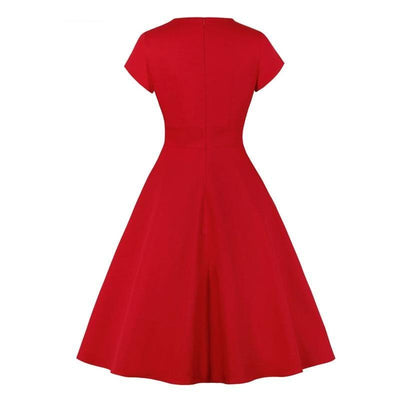 Rotes Cache Coeur 50er-Jahre-Kleid